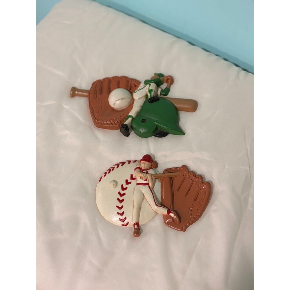 Lot of 2 Vintage 90's Burwood Products Baseball Sports Theme Wall Plaques